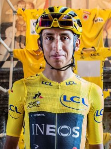 Foto de Egan Bernal, ganador colombiano del Tour de France en 2019