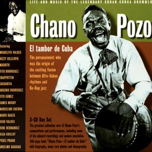 Capa de un disco con dos fotos de Chano Pozo, Llamado "El tambor de Cuba"